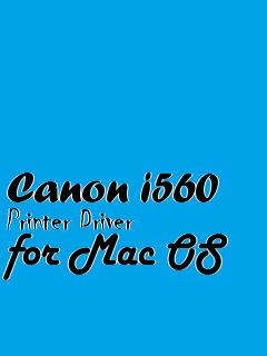 Canon i560 printer driver for windows 10